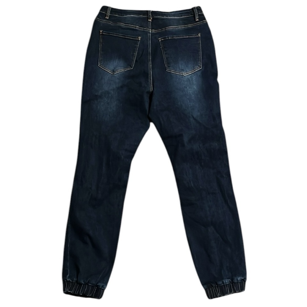 American Bazi distressed dark wash plus size jeans with cuffed ankles - Picture 4 of 6